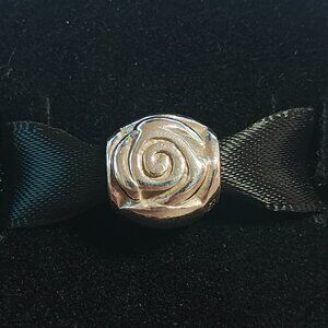 Authentic Pandora Retired Silver Rose Charm 790394 Sterling